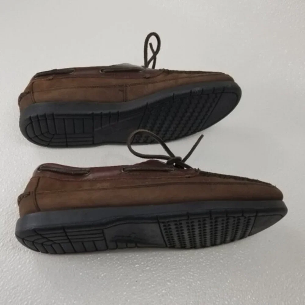 Brown Shoe Nubuck Leather Men's Casual Comfort Deck Boat Shoe Zapatos Size 10